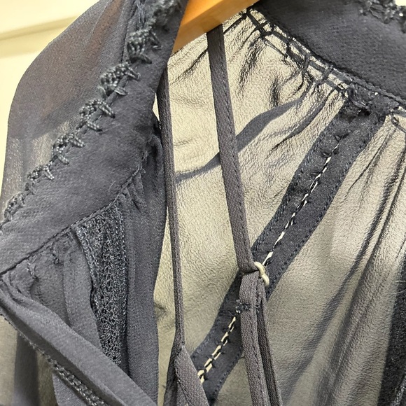 Ulla Johnson Frances Silk Embroidered Tassel Dress Midnight Blue Size 4 NWT Boho - Picture 5 of 11